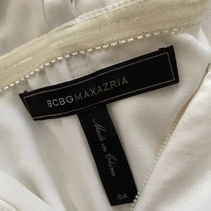 BCBG one shoulder cocktail dress in white